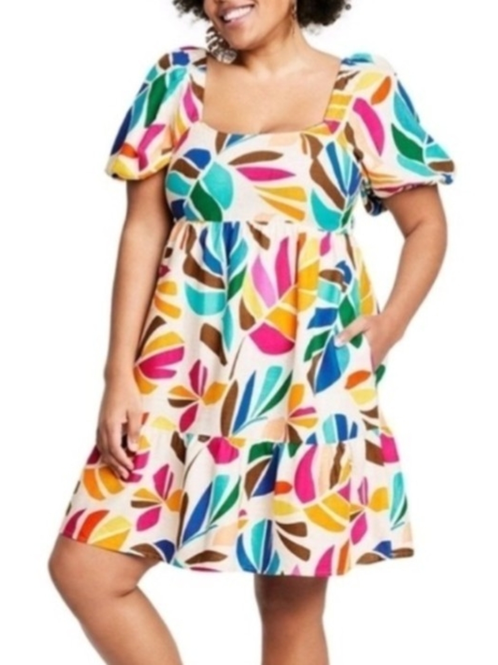 Tabitha Brown X Target Linen Puff-Sleeve Dress